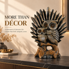 WellHomes™ Owl Family Decorative Statue – Antique Silver Owl Family Figurine with Tree Base for Home Décor