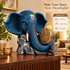 WellHomes Blue Ganesha Elephant Drum Showpiece | Premium Resin Decorative Statue for Home & Office Décor