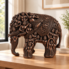 WellHomes™Brwon Human Elephant Sculpture – Intricately Carved Decorative Showpiece for Home Décor