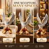 Premium Winged Bird Eagle Statue | Silver & Gold Luxury Home Décor Showpiece