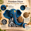 WellHomes Blue Ganesha Elephant Drum Showpiece | Premium Resin Decorative Statue for Home & Office Décor