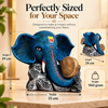 WellHomes Blue Ganesha Elephant Drum Showpiece | Premium Resin Decorative Statue for Home & Office Décor