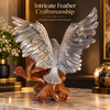 Eagle Statue for Home Décor – Spread Wings Bird Sculpture with Tree Branch, Silver & Bronze Finish Decorative Showpiece