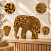 WellHomes™ गोल्डन ह्यूमन एलीफेंट स्कल्पचर – घर की सजावट के लिए बारीकी से नक्काशीदार सजावटी शोपीस (कॉपी)