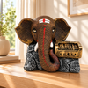 Harmonium Ganesha Musical Sculpture, Antique Brown Decorative Statue for Home Décor