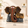 Harmonium Ganesha Musical Sculpture, Antique Brown Decorative Statue for Home Décor