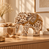 WellHomes™ मानव हाथी मूर्ति – गृह सज्जा के लिए जटिल रूप से नक्काशीदार सजावटी शोपीस